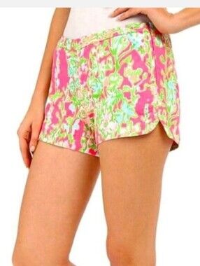 Lilly Pulitzer Adie Flamingo Pink Southern Charm Shorts Size 14 Preppy Mini